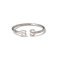 This unique personalized little open double initial letter ring is the perfect custom piece. The entire piece is composed of 14K solid gold and beautifully complemented by a delicate yet durable matching 14K solid gold band. This sentimental piece is a great gift for any occasion. Initial Letter Dimensions: approximately 4mm (w) x 4mm (h) Band Thickness: approximately 1.25mm Metal Finish: High Shine Polish This design is available in Rose, White and Yellow 14K Gold Please note that this item tak Cheap Initial Open Ring For Engagement, Cheap Engagement Initial Open Ring, Everyday Initial Open Ring, White Monogram Initial Ring For Anniversary, Monogrammed White Initial Ring For Anniversary, Silver 14k Gold Stackable Initial Ring, Everyday Open Initial Ring, Adjustable 14k Gold Monogram Initial Ring, White Initial Ring For Anniversary