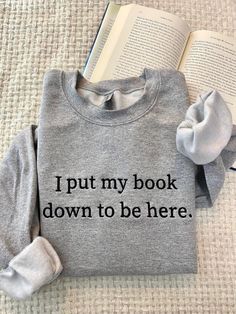 Gifts For Book Lovers, Lover Sweatshirt, Embroidered Gifts, Book Clothes, Embroidered Crewneck, Embroidered Clothes, Funny Sweatshirts, Embroidered Sweatshirts, Book Lovers Gifts