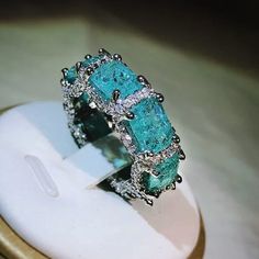 Crosslisted In Men For Mother’s Day Gifting - (Huge, Not Minimalist!!!) Sterling 925 Turquoise Stone Cz Crystal $600 Huge Ring Size 5/6 Just In 10/6/22-High Quality High Definition Paraiba Stone 360 With Cz (Looks Like Diamonds) - Aquamarine Topaz Women’s Ring Wedding Engagement Nip (Box Is Extra) *About Us: *Update: I Was The Official Speaker At Poshfest 2022 & Closet Consultant! 100% Cause Closet - Not A Thrift, But A Boutique With New, Handmade, Branded, Other Boutique Small Business Finds, A Luxury Turquoise Ring With Gemstone Accents For Anniversary, Anniversary Turquoise Cubic Zirconia Jewelry, Turquoise Cubic Zirconia Jewelry For Anniversary, Luxury Cubic Zirconia Rings With Stones, Luxury Turquoise Diamond Ring, Luxury Turquoise Diamond Ring As Gift, Elegant Turquoise Emerald Cut Jewelry, Elegant Turquoise Emerald-cut Jewelry, Turquoise Aquamarine Fine Jewelry