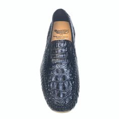 Calzoleria Toscana Black Hornback Crocodile Loafers - Dudes Boutique Black Leather Shoes With Alligator Pattern, Classic Black Crocodile Pattern Loafers, Black Crocodile Pattern Slip-on Loafers, Luxury Black Crocodile Pattern Dress Shoes, Luxury Black Dress Shoes With Crocodile Pattern, Luxury Crocodile Pattern Loafers With Round Toe, Luxury Crocodile Pattern Slip-on Loafers, Luxury Leather Loafers With Crocodile Pattern, Crocodile Loafers