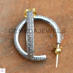 2.10cts Pave Diamond Stud Earrings, 925 Silver Gold Jewelry, Beautiful Diamond Jewelry, Handmade Stud Earrings, Wedding Gift, Gift For Her Gross Weight: 7.25 gram Gold Weight: 0.35 gram Diamond Weight: 2.10 cts Earrings Size: 34X28 MM NOTE:- All The Products Are Designed And Manufactured In My Workshop By Me & My Team. Shown Products Are Purely Handmade. Custom Ord ers Are Open Handly Accepted. We Are Perfect Choice For Any Custom Jewelry Manufacturing. For Bulk Orders Please Message me. Vis Round Hoop Earrings With Pave Setting For Anniversary, Round Hoop Earrings With Pave Setting For Wedding, Sterling Silver Hoop Earrings With Pave Setting For Wedding, Hand Set Cubic Zirconia Round Hoop Earrings, White Pave Hoop Earrings For Wedding, Silver Hoop Jewelry With Hand Set Details, White Diamond Hoop Earrings For Wedding, White Single Cut Diamond Hoop Earrings For Wedding, White Hoop Earrings With Single Cut Diamonds For Wedding