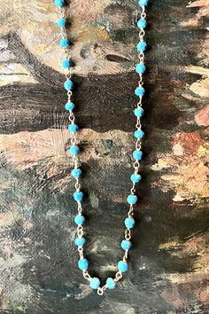 Small faceted turquoise stones with sterling silver. All hand made. Turquoise Sterling Silver 17" Length Turquoise Stones, Simple Necklace, Turquoise Sterling Silver, Turquoise Stone, Arrow Necklace, Hand Made, Chain Necklace, Turquoise, Sterling Silver