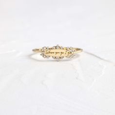 Filigree Signet Ring | Melanie Casey Fine Jewelry Engraved Handwriting, Melanie Casey, Diamond Signet Ring, Ring Styles, Twisted Band, Ring Collection, Band Jewelry, Unique Diamonds, Radiant Cut