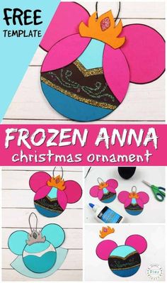 the frozen animal christmas ornament is made with paper