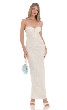 Lace Bodycon Maxi Dress in Ivory | LUCY IN THE SKY Lucy In The Sky Dress, Ivory Prom Dresses, Semi Dresses, Prom Dress Inspo, White Lace Maxi Dress, Bodycon Maxi Dress, Lucy In The Sky, Ballroom Dress, Bodycon Maxi Dresses