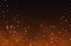 fire sparkles on a transparent background