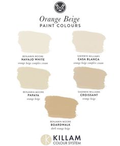 the different shades of orange beige paint