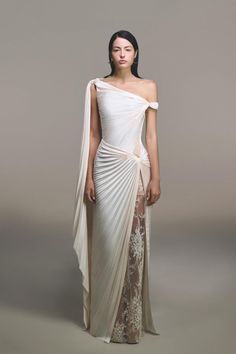 Women's Parahélios Sarong Illusion Neck Polyester Floor Length Dress XS/S/M/L/XL Ivory MEAN BLVD Mean Blvd, Dresses By Length, Floor Length Dresses, Dresses Xs, Pretty Dresses, Online Fashion, Gowns Dresses, Outfit Sets, Wedding Gowns