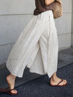 Soft Flowy Skirt with Dual Pockets and Relaxed Silhouette Linen Harem Pants, Flowy Style, Cropped Linen Pants, Lightweight Pants, Style Japonais, Wide Leg Cropped Pants, Elegant Skirt, Linen Skirt, Flowy Skirt