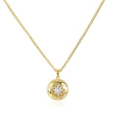 PRICES MAY VARY. 🌟GOLD STAR PENDANT NECKLACE🌟The gold North Star round pendant necklace stands out with its exquisite design and unique appearance. The pendant is a gold semi-sphere, with the prominent side engraved with the North Star embedded with sparkling zirconia. Around the North Star is a circle of pentagrams, with zirconia embedded in the center of each pentagram. This design is both mysterious and charming, while also being elegant and fashionable. 🌟NORTH STAR NECKLACE🌟Whether it's Gold Star Pendant, Gifts For Female Friends, North Star Necklace, Star Charm Necklace, Necklace Stand, Coin Pendant Necklace, Round Pendant Necklace, Star Pendant Necklace, Initial Necklace Gold