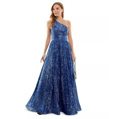 Nwt B Darlin Womens Blue Sequined Zippered Lined Tulle Padded Bust Sleeveless Asymmetrical Neckline Full-Length Formal Gown Dress Juniors Size: 9/10 Color: Blue Msrp: $219 Ptp: 15" Long : 60" Approx. Take The Dance Floor By Storm In This Stunning Ball Gown By B Darlin. It'll Light Up The Room With Its Dazzling Sequined Design And Full Twirly Skirt. Floor-Length Formal Dress Floor-Length Formal Dress With A Skirt That Flares From The Waist One-Shoulder Neckline; Gown Silhouette Back Zipper Closur Blue One Shoulder Dress For Prom, Blue One-shoulder Dress For Prom, Blue Fitted One Shoulder Prom Dress, Blue Fitted One-shoulder Prom Dress, Blue One-shoulder Dress For Prom Season Party, Blue One-shoulder Dress For Prom Party, Blue One Shoulder Dress For Prom Party, Floor-length One Shoulder Sequin Evening Dress, Blue Off-shoulder Gown For Prom