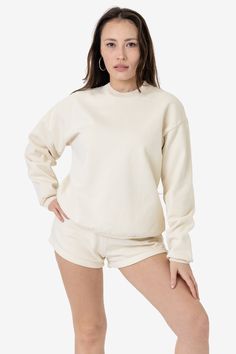 Made from a luxurious 14oz fleece, this crewneck is incredibly soft and warm, yet still breathable and moisture-wicking. The loose fit allows for a full range of motion, making it perfect for everything from running errands to lounging around the house. The ribbed cuffs and hem keep the cold out. This Sweatshirt is Garment Dyed. Our garment-dyed crewneck sweatshirts are dyed after they're sewn, which gives them a more durable and even color, including in the stitching and ribbing. This also mean Super Soft Athleisure Sweatshirt With Cozy Fit, Super Soft Cozy Fit Athleisure Sweatshirt, Fleece Athleisure Sweatshirt With Soft Texture, Comfy Crew Fleece Sweater, Sporty Fleece Sweatshirt With Soft Texture, Comfy Crew Neck Fleece Sweater, Soft Fleece Sweatshirt For Athleisure, Oversized Beige Crew Neck Sweatshirt, Cozy Fleece Crew Sweatshirt