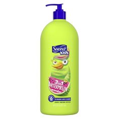 Make bath time a fun and enjoyable experience with Suave Kids! This Watermelon Wonder 3 in 1 combines kids shampoo, conditioner, and body wash in one quick step, making it perfect for kids who can't sit still! The mild shampoo cleanses and refreshes kids' hair, while the conditioner helps reduce split ends and eliminate tough tangles for soft and manageable hair. The body wash softens and smooths skin, as the subtle watermelon scent leaves kids' hair and skin smelling fresh and looking clean unt Suave Kids, Watermelon Scent, Detangler Spray, Mild Shampoo, Hair Detangler, Kids Hair, Shampoo Conditioner, Split Ends, Smells Amazing