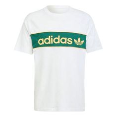 adidas originals Archive Tee 'White Green' IU0198 White Relaxed Fit T-shirt With Three Stripes, Adidas Three Stripes T-shirt For Spring, Green Casual Logo T-shirt, Sportswear T-shirt With Three Stripes In Relaxed Fit, Sportswear Relaxed Fit T-shirt With Three Stripes, Relaxed Fit Three Stripes Sportswear T-shirt, Relaxed Fit Sportswear T-shirt With Three Stripes, Green Adidas Tops With Logo, Casual Green Logo T-shirt