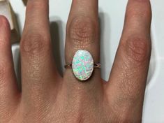 Medium oval white opal band ring/ white opal/.925 sterling silver/ handmade/ southwestern jewelry /opal jewelryStone width: 10mmStone length: 14mm White Gold Opal Ring, Opal Jewelry Ring, Opal Band Ring, Fire Opal Jewelry, Pink Opal Ring, Opal Jewellery, Australian Opal Ring, Fire Opals Jewelry, Jewelry Opal