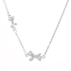 Color: Xl478 Bow Full Diamond Necklace Fashion Element: Bow Style: Japan and South Korea Bow Style, Necklace Fashion, Diamond Pendant, South Korea, Diamond Necklace, Necklaces, Japan, Pendant, Color