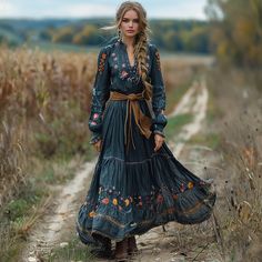 ingshows Casual Home, Elegant Casual, Maxi Styles, Linen Women, Style Elegant, Hippie Style, Linen Dress, Sleeve Designs, Country Style