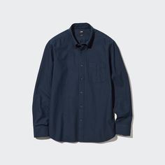 Oxford Slim-Fit Long-Sleeve Shirt Shirt Tailoring, Machine Stitching, Flat Felled Seam, Versatile Wardrobe, Styling Ideas, Oxford Shirt, Up To Date, Uniqlo, Long Sleeve Shirt