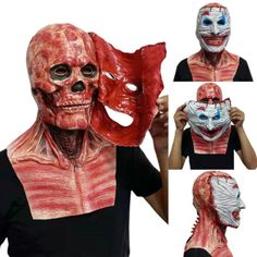 Find ideas๏ฟฝand inspiration for Halloween Masquerade Latex Skeleton Double Face mask Prank party Cosplay Costume, Halloween Masks & Eye Masks