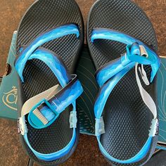 Mens Custom Chaco Sandals . Husband Made Them Custom On Their Website & Then Decided He Wanted To Sell Them . Never Been Worn . Comfortable Blue Sandals For Outdoor, Blue Sport Sandals With Ankle Strap For Summer, Blue Ankle Strap Sport Sandals For Summer, Blue Outdoor Flip Flops With Arch Support, Blue Sandals With Ortholite Insole For Beach, Blue Open Toe Sport Sandals With Arch Support, Casual Blue Sport Sandals With Ankle Strap, Closed Toe Blue Sandals With Arch Support, Casual Blue Ankle Strap Sport Sandals