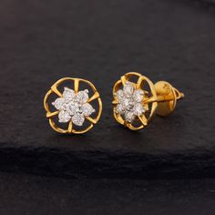 ⚫ These earrings made with natural diamonds in solid 14k yellow gold, ⚫ Solid 14k Yellow Gold Stud Earrings Pave Diamond Jewelry ⚫ Stud Earrings, Gold Earrings, Diamond Earrings, Fine Jewelry, Handmade Earrings ⚫ Special customize for mother's day, Anniversary, Birthday Gift, Valentine, Mother's Day Christmas. ⚫ Item Details: Gross Weight:- 2.369 Grams 14k Yellow Gold Weight:- 2.251 Grams Diamond Weight:- 0.59 Ct. Item Size:- 10 x 10 MM Item SKU:- AEOS-2018 Please let us know if you required oth Gold Round Flower Earrings For Anniversary, Formal Yellow Gold Cluster Earrings In Flower Shape, Yellow Gold Flower-shaped Earrings For Anniversary, Anniversary Yellow Gold Flower Shaped Earrings, Yellow Gold Round Flower Earrings For Anniversary, Yellow Gold Round Flower Earrings With Prong Setting, Gift Diamond Earrings With Brilliant Cut In Flower Shape, Gold Diamond Flower Earrings For Anniversary, Diamond Flower Shaped Earrings With Brilliant Cut For Gifts