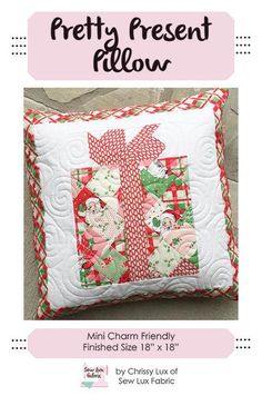 the pretty present pillow pattern is available for purchase