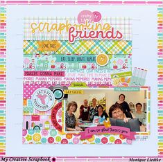 a scrapbook page with some pictures on it