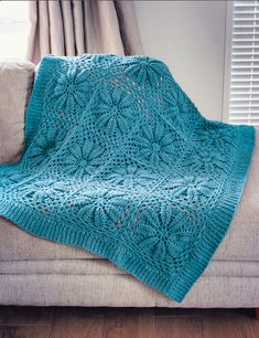 Designed by Holland Designs Crochet. Worked in squares to create a unique afghan to compliment any home. Kit includes Mary Maxim Mellowspun DK yarn and pattern. Requires crochet hook H-8. Size 46 x 56". Intermediate Crochet. Afghan Patterns, Crochet Afghans, Motifs Afghans, Beau Crochet, Light Worsted Weight Yarn, Crochet Blanket Designs, Haken Baby, Crochet Simple, Stitch Crochet