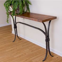 Salisbury Console Table / Base -60x14-Iron Accents Wrought Iron Console Table, Copper Top Table, Iron Console Table, Wrought Iron Table, Metal Console Table, Iron Accents, Occasional Tables, Hallway Decor, Iron Table