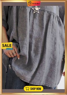 Gray Round Neck Cotton Plain 3/4 Sleeve T-shirt Casual 3/4 Sleeve Summer T-shirt, Gray Long Sleeve T-shirt For Summer, Gray 3/4 Sleeve Tops For Fall, Casual Tops With Relaxed Fit And 3/4 Sleeve, Gray 3/4 Sleeve Top For Summer, Gray Summer Top With 3/4 Sleeves, Gray 3/4 Sleeve Summer Top, Casual Relaxed Fit Tops With 3/4 Sleeves, Relaxed Fit Half Sleeve Tops For Fall