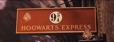 the hogwart's express sign is hanging outside