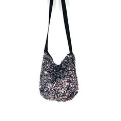 "Sequin Handbag Mini Sequin Hobo Bag Pink Gray Black Blue Paillette Purses Multi Colored Sequin Shoulder Bag Sequin Crossbody Bag Glam Bags Sparkle and shine in this multi-colored paillette sequin handbag Big or little...shoulder strap or crossbody Fully-lined in black shiny satin Center magnetic closure 1\" wide nylon webbing strap Shoulder Strap: 17\" drop Crossbody Strap: 27\" drop Custom Size bags and strap lengths available upon request. LARGE HOBO BAG Approximate Measurements: 21\" wide ac Party Shoulder Satchel With Mobile Phone Bag, Handheld Baguette Bag With Removable Pouch For Party, Party Satchel Baguette Bag With Removable Pouch, Crossbody Mobile Phone Bag For Party, Party Baguette Satchel Bag With Detachable Handle, Party Baguette Satchel Bag With Removable Pouch, Party Baguette Bag Satchel With Detachable Strap, Evening Shoulder Bag For Mobile Phone, Party Phone Pouch Bag