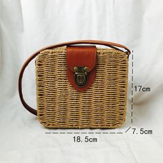 Straw Bags Round Woven Handmade Ladies Design Summer Beach Circle Bohemia Rattan Cross Body Shoulder Bag New Fashion Woven Rectangular Vacation Bag, Square Beige Satchel For Vacation, Casual Woven Rectangular Bag, Vacation Rectangular Satchel With Braided Handles, Picnic Shoulder Bag With Adjustable Strap, Woven Pouch Satchel For Vacation, Summer Woven Square Shoulder Bag, Summer Square Woven Shoulder Bag, Square Satchel For Summer Vacation