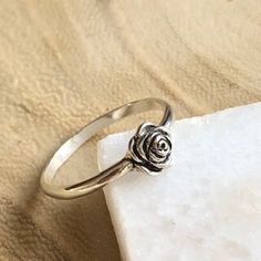 Therese Rose Ring — telos art + design Layering Rings, Jesus Ring, Heirloom Rings, Our Lady Of Sorrows, Layered Rings, Catholic Jewelry, Rose Ring, Religious Jewelry, Rose Earrings