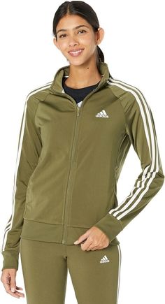 NEW - adidas Women's Essentials Slim Tricot 3-Stripes Track Top, focus olive green, XS   Condition:   New with tags.  Color:  Olive green Buy with confidence from a trusted eBay seller!    FREE UPS or USPS Ground Shipping!   Shipping: Product will be shipped within 1 business day of payment. Delivery confirmation / tracking number will be provided promptly.    IMPORTANT: I will ship your item within 1 business day but refunds will NOT be issued for delayed shipments caused by UPS / USPS or shipm Fall Athleisure Activewear With Three Stripes, Winter Adidas Activewear With Three Stripes, Winter Athleisure Activewear With Three Stripes, Casual Three Stripes Activewear For Winter, Casual Winter Activewear With Three Stripes, Adidas Activewear With Three Stripes For Spring, Spring Training Activewear With Three Stripes, Adidas Spring Activewear With Three Stripes, Adidas Activewear With Athletic Fit And Three Stripes Branding