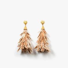 "Anna" Quail Feather Earrings - 24K Gold-Plated | Brackish