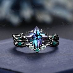 Gothic Engagement Ring, Cute Engagement Rings, Alexandrite Ring, Magical Jewelry, Wedding Ring Box, Fairytale Dress, Pretty Jewelry, Mystic Topaz, June Birthstone