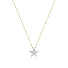 We're seeing stars! Our Julianne Himiko gold and diamond star necklace is what celestial dreams are made of. This single star pendant is adorned with pavé-set diamonds and hangs on a delicate diamond cut cable chain. Delicate and dainty, this charming necklace is perfect for layering. This is the must-have piece for all the Astrology lovers out there. It is available in 14k white, yellow, and rose gold with a spring-ring clasp and a sparkling mini-chain. The pendant is always white gold to show Diamond Star Necklace, Dana Rebecca Designs, Necklace Stack, Diamond Star, Star Of David, Diamond Pendant Necklace, Star Pendant, Star Necklace, Diamond Cut