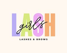 the logo for lashes and brows, which has been designed to look like letters