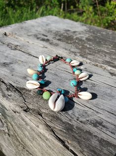 Cowrie Shells With Gems Beach Anklet - Etsy Bohemian Beaded Shell Bracelets, Beaded Shell Anklets For Beach, Shell Beaded Bracelets For Festivals, Handmade Beaded Bracelets For Beach Festival, Adjustable Beaded Beachy Anklets, Festival Beaded Shell Bracelets, Bohemian Beaded Strand Bracelets For Vacation, Bohemian Strand Beaded Bracelets For Vacation, Bohemian Beaded Strand Bracelet For Vacation