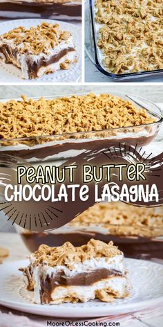 this peanut butter chocolate lasagna is the perfect dessert to serve at any party