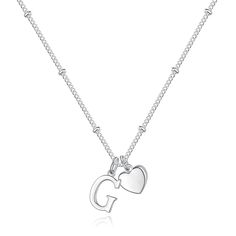 PRICES MAY VARY. SIZE: The size of our initial necklace is 16"+2", its chain is adjustable and clasp is very convenient to operate, fits for sending as jewelry gifts. Recommended Age Grading : 6+. DAILY LIFE: Silver Heart Necklace,it's a meaningful jewelry to make one's initial name to become a memorable gifts as well as show off your unique,represents you,your loved or others,no matter when and where you do anything,you will always remember the important person in your whole life with the heart Silver Aesthetic Jewelry, Cute Silver Necklaces, Necklaces For Girls, Heart Pendant Necklace Silver, Jewelry To Make, K Necklace, Sterling Silver Initial Necklace, Initial Necklace Silver