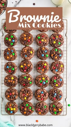 brownie cookies, brownie mix cookies Brownies With M And Ms, Bake Sale Favorites Simple, Brownie M&m Cookies, Brownie Monster Cookies, M&m Brownies Easy, Easy Brownie Mix Cookies, Brownie Cookies With M&ms, Pillsbury Brownie Mix Cookies, Using Brownie Mix For Cookies