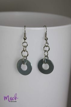 Washer Dangle and Drop Earrings, made by hand using all nickel free materials. The earrings hang ___ down from the earwires. Each pair is made by hand so there may be slight differences from the one pictured. Our family has very sensitive skin including nickel allergies and all materials have been tested on our skins to ensure the quality of the materials we use.What do you get?You will receive one pair of earrings as pictured. What should you know?Colours on your monitor may differ slightly fro Handmade Dangle Plug Earrings For Everyday, Washer Jewelry Diy How To Make, Washer Earrings, Nickel-free Retro Dangle Earrings, Artisan Nickel-free Drop Plug Earrings, Nickel Allergy, Cluster Earrings, Make Design, Washer