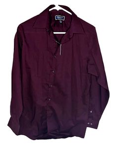 Club Room Regular Fit Burgundy Purple Small Men's Button Dress Shirt 14-14.5 Small Brand New With Tag The size is Small Color: Burgundy Purple. This is made of 60% cotton and 40% polyester.  I CAN NOT GUARANTEE THIS WILL FIT YOU SPECIFICALLY.  I can only describe the size listed on the tag.  Please look at the listing's picture. Please read and follow all instructions and or warnings included with the item before using!!   All sales are final.  The Item is as presented, listed & described to the Wine Color Outfits, Mauve Outfit, Vampire Clothes, Color Outfits, Club Room, Purple Blouse, Purple Shirt, Purple Guy, Button Dress