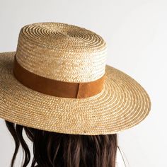 Capri Medium Straw Boater Hat - Natural - GIGI PIP Gigi Pip, Straw Boater Hat, Straw Boater, Wide Brim Straw Hat, Sailor Hat, Crown Heights, Boater Hat, Wheat Straw, Halo Style