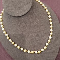 Buy 6mm Pearl and Matte Gold Ball Pattern Chain. 18 Inches Chain Online in India - Etsy Formal Gold Pearl Necklace With Polished Beads, Festive Pearl Chain Beaded Necklaces With Round Beads, Gold Plated Necklaces For Anniversary And Festivals, Yellow Gold Pearl Jewelry With Gold Beads, Formal Kundan Necklace With Round Beads, Elegant Round Beaded Necklaces For Festivals, Traditional Single Strand Jewelry For Wedding, Traditional Single Strand Wedding Necklace, Gold Beaded Round Bridal Necklace