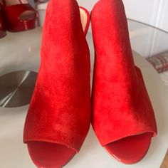 Red Leather Never Worn , 1 Tiny Mark On The Inner Sole Steve Madden Heels, Steve Madden Shoes, Red Leather, Shoes Women Heels, Steve Madden, Shoes Heels, Women Shoes, Heels, Red