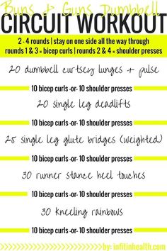 the circuit workout is shown with instructions for how to do it