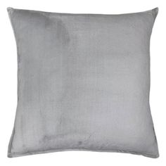 a grey pillow on a white background